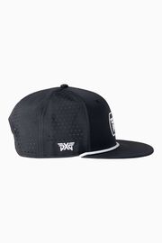 Men's Dog Tag 6-Panel High Crown Snapback Cap Black & White